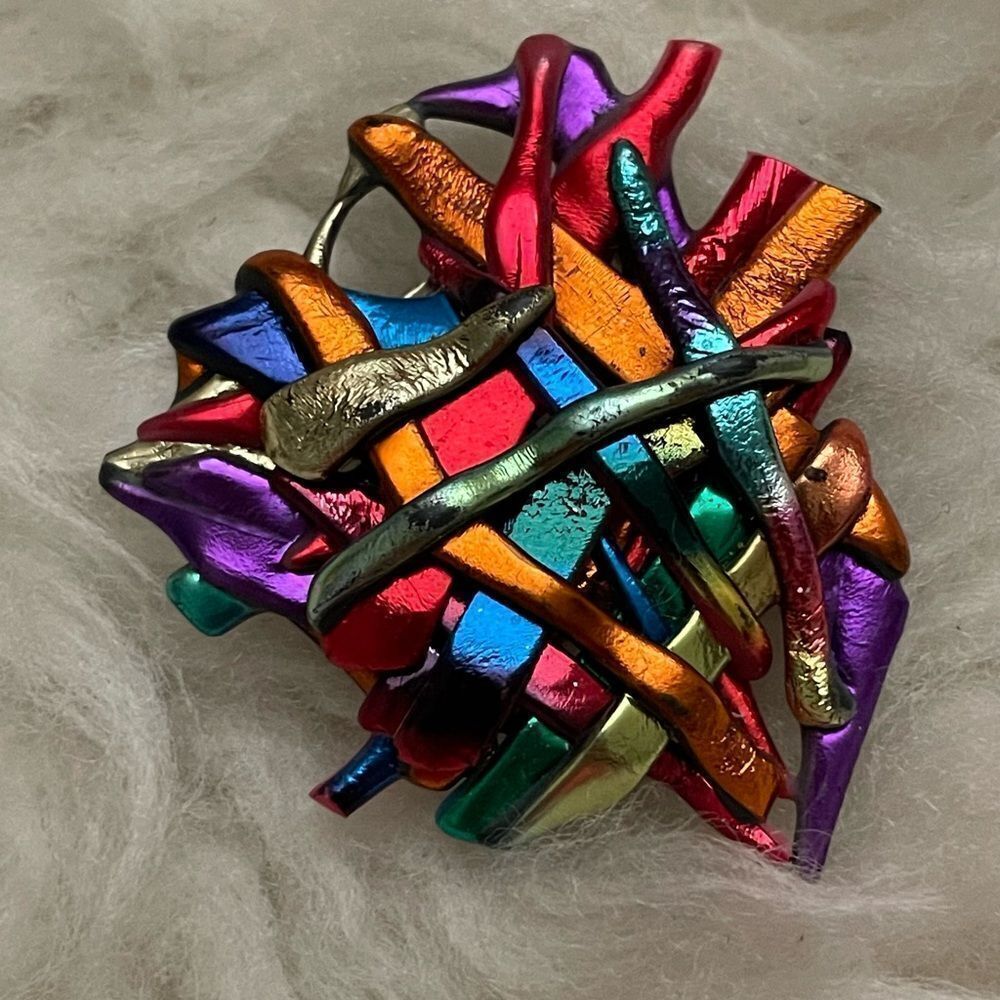 Brooch Modern Art Foil Pin